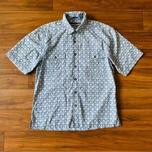 Reyn Spooner Hawaiian Shirt Mens L Japanese Woodblock Fans Button Up Pocket